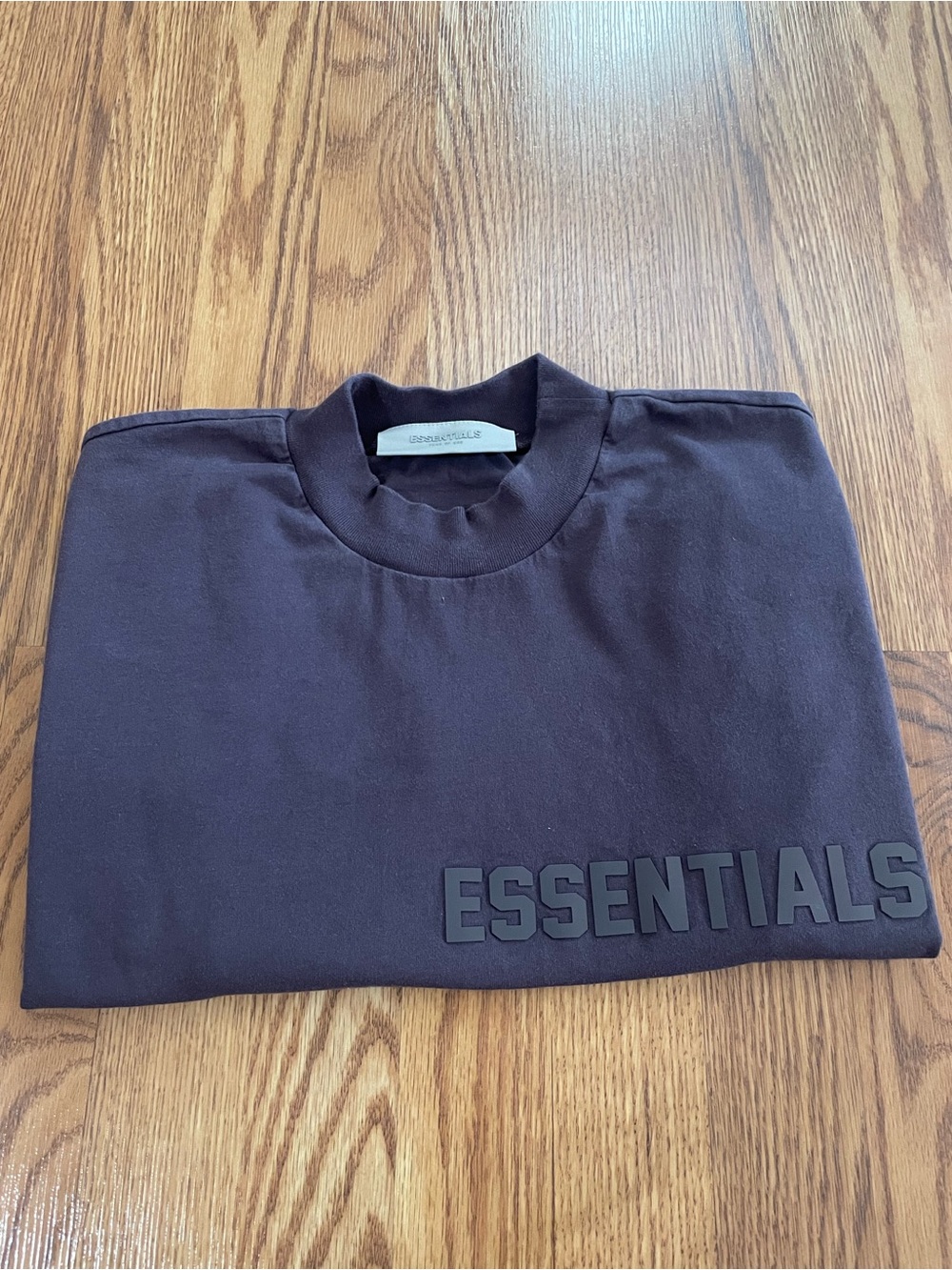 Fear of God Essentials Tee – Dark Plum/Purple – Size Small